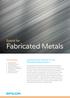 Fabricated Metals. Epicor for. Functionality. Supporting Key Initiatives for the Fabricated Metals Industry