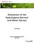 Evaluation of the Hydrological Service and Water Survey. Final Report
