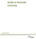 Guide to Pesticide Licensing