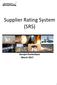 Supplier Rating System (SRS)