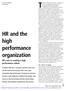 HR and the high performance organization