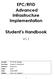 EPC/RFID Advanced Infrastructure Implementation. Student s Handbook