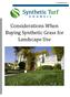 Considerations When Buying Synthetic Grass for Landscape Use