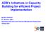 ADB s Initiatives in Capacity Building for efficient Project Implementation