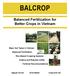 BALCROP. Balanced Fertilization for Better Crops in Vietnam. Arabica and Robusta Coffee. Fertilizer Recommendations