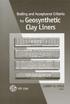 Testing and Acceptance Criteria for Geosynthetic Clay Liners