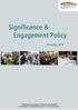 Significance & Engagement Policy