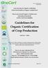Guidelines for Organic Certification of Crop Production