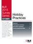 Holiday Practices. BLR 2015 Survey Series OCTOBER. Sponsor 2 Participant summary 3 Executive summary 4 Survey questions/data 11
