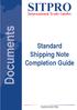 SITPRO. International Trade Guides. Documents. Standard Shipping Note Completion Guide