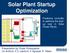 Solar Plant Startup Optimization