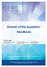 Review of the Suppliers Handbook