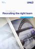 UNW Strategic Talent Recruiting the right team