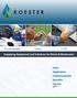 K O E S T E R. Supplying Equipment and Solutions for Water & Wastewater. Sales Application Implementation Retrofits Service. Loyal. Knowledgeable.