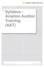Syllabus - Aviation Auditor Training (AAT)
