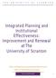 Integrated Planning and Institutional Effectiveness: Improvement and Renewal