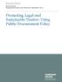 Promoting Legal and Sustainable Timber: Using Public Procurement Policy