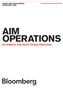 ASSET AND INVESTMENT MANAGER (AIM) A Bloomberg Trading Solutions Offering AIM OPERATIONS AUTOMATE THE POST-TRADE PROCESS