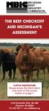 THE BEEF CHECKOFF AND MICHIGAN S ASSESSMENT