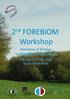 2d FOREBIOM. Workshop. Potentials of Bioch