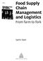 Food Supply. Management. and Logistics