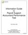 Information Guide for Payroll Support Accountant Performance Test. Test Number: 4002