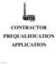 CONTRACTOR PREQUALIFICATION APPLICATION