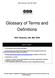 Glossary of Terms and Definitions