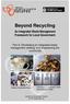 Part A: Beyond Recycling: Developing an Integrated Waste Management Strategy