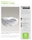 Kingston K-4325 Wall-mounted 1.6 or 1.28 gpf flushometer valve toilet bowl with top inlet, requires seat