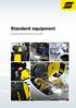 Standard equipment WELDING PACKAGE selection GuIDE