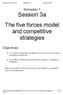 Semester 1 Session 3a The five forces model and competitive strategies