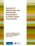 Equality of Opportunity and Sustainable Development in Public Sector Procurement