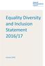 Equality Diversity and Inclusion Statement 2016/17
