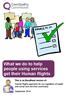 What we do to help people using services get their Human Rights