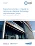 Executive summary A guide to setting up a National Technology and Innovation Centre