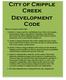 City of Cripple Creek Development Code