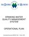 DRINKING WATER QUALITY MANAGEMENT SYSTEM OPERATIONAL PLAN