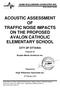 ACOUSTIC ASSESSMENT OF TRAFFIC NOISE IMPACTS ON THE PROPOSED AVALON CATHOLIC ELEMENTARY SCHOOL
