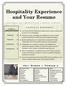 Hospitality Experience and Your Resume