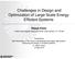 Challenges in Design and Optimization of Large Scale Energy Efficient Systems