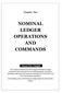 NOMINAL LEDGER OPERATIONS AND COMMANDS