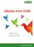 ebooks from CABI bring your books to life KNOWLEDGE FOR LIFE