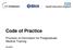 Code of Practice. Provision of Information for Postgraduate Medical Training 30/10/2017