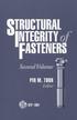 Structural Integrity of Fasteners: Second Volume