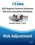 2012 Regional Technical Assistance Risk Score Calculation Workbook. Tuesday, August 7, Risk Adjustment