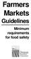 Farmers Markets. Guidelines. Minimum requirements for food safety