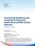 Contracting Guidelines and Checklist for Electronic Health Record (EHR) Vendor Selection