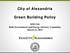 City of Alexandria. Green Building Policy. MWCOG Built Environment and Energy Advisory Committee March 21, 2013