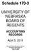 Schedule UNIVERSITY OF NEBRASKA BOARD OF REGENTS
